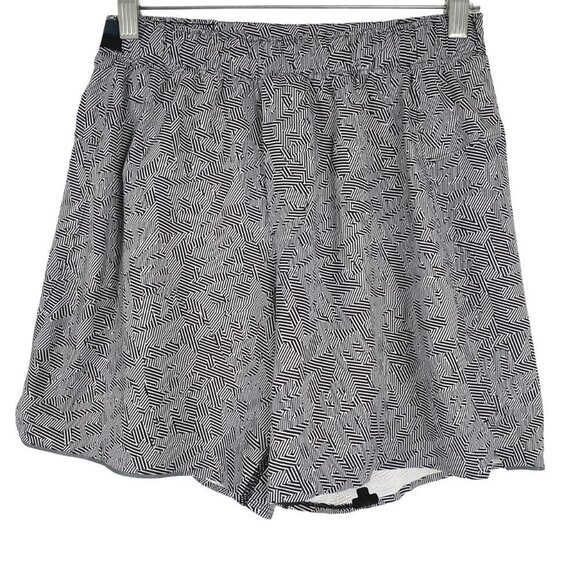 Lululemon Shorts Black White Print Liner Athletic Workout Running Men's Small - Picture 1 of 8